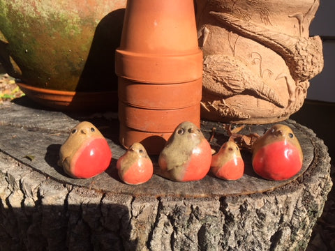 Pottery Robins handcrafted by Ann Hayes 